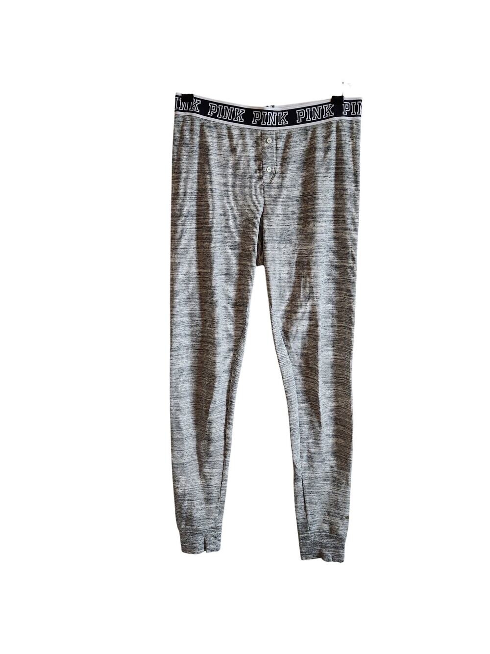 Victoria's Secret PINK Heather Grey Waffle PJ Sleep Jogger Pants - Medium